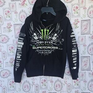 Monster Energy Supercross Hoodie Sweatshirt AMA FIM World Championship S Youth